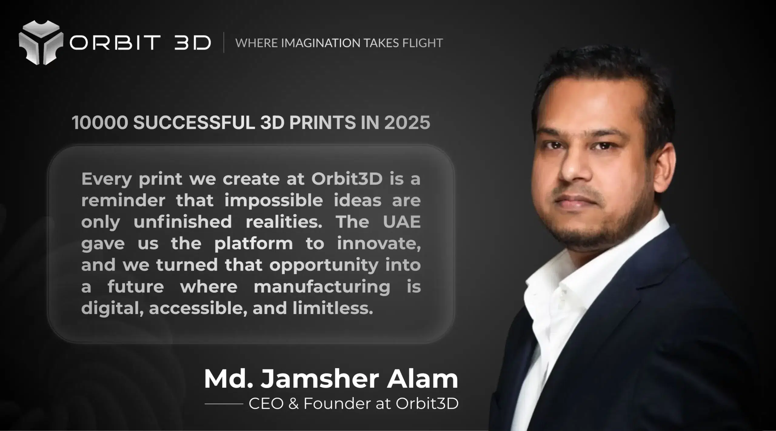 Orbit3D Crosses 10,000 Successful Prints in 2025 — Key Lessons