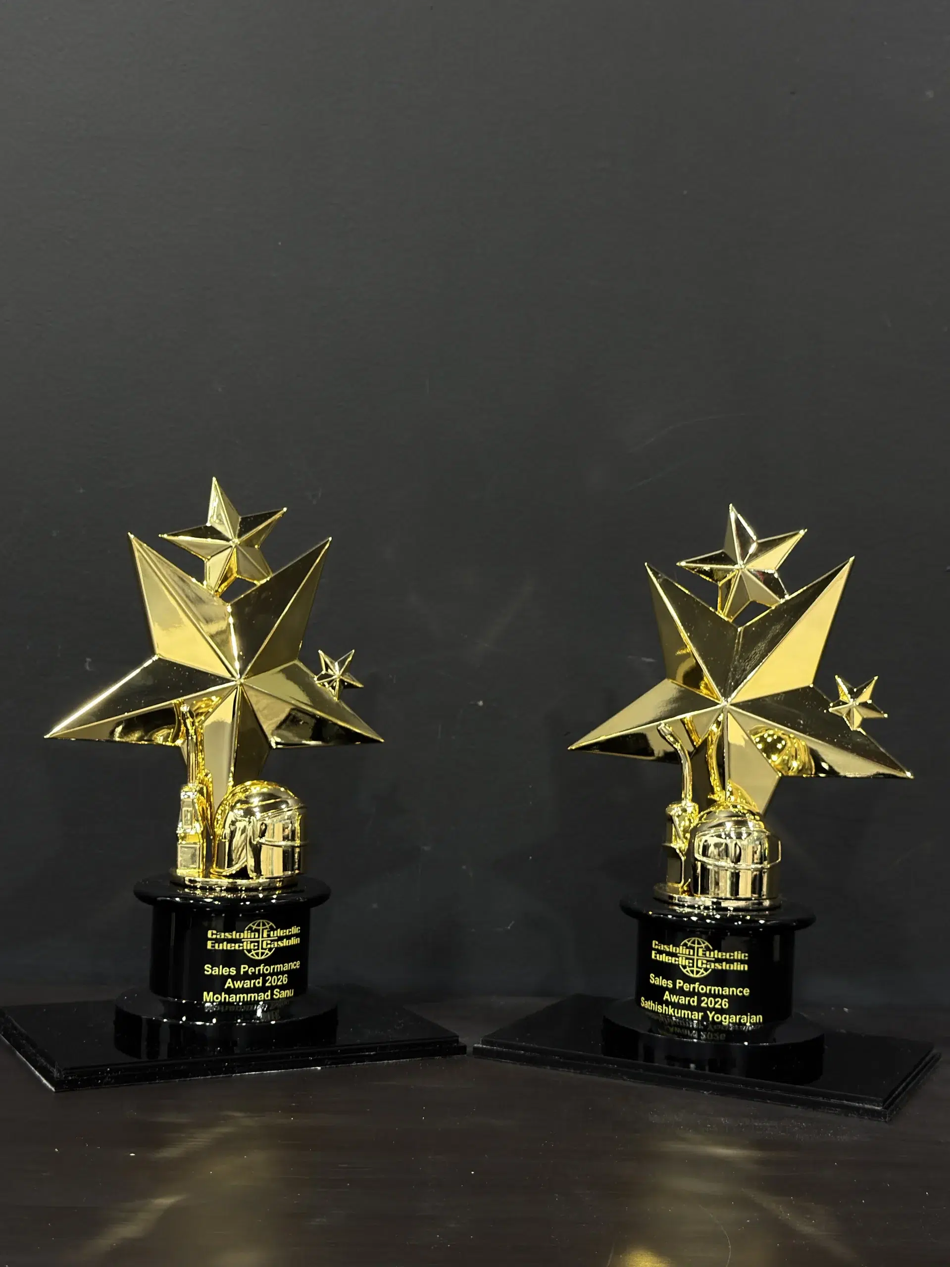 Premium 3D printed star trophy designed by Orbit3D Dubai