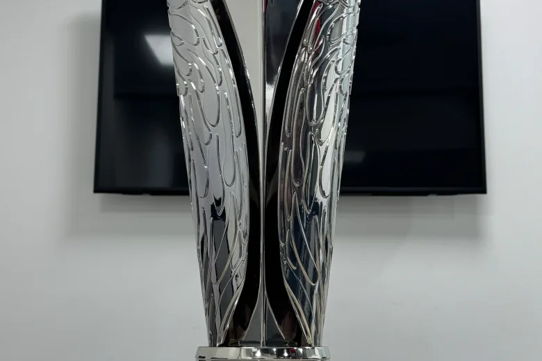 Winged metallic 3D printed awards