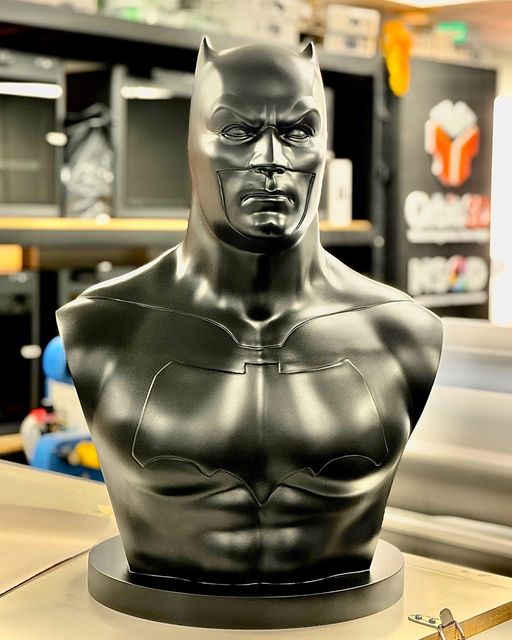 Matte black collectible bust finished by Orbit3D