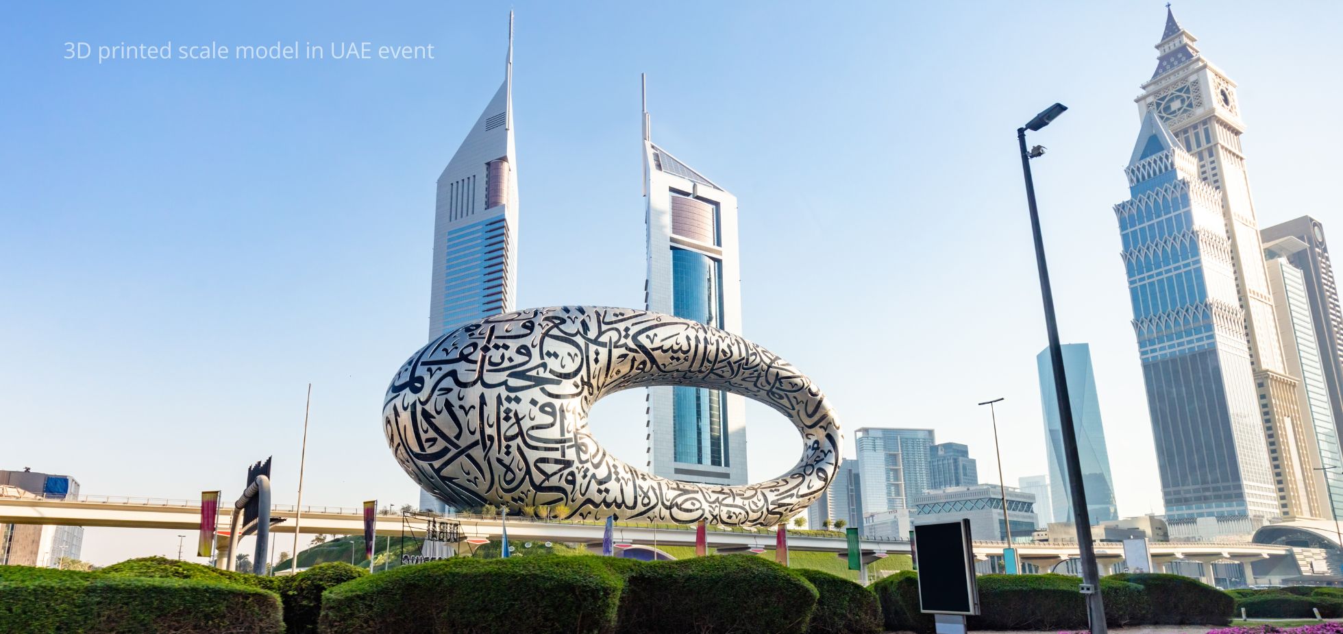 Orbit3D scale model on display at a UAE exhibition — real model making project