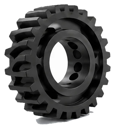 Black 3D printed nylon gear