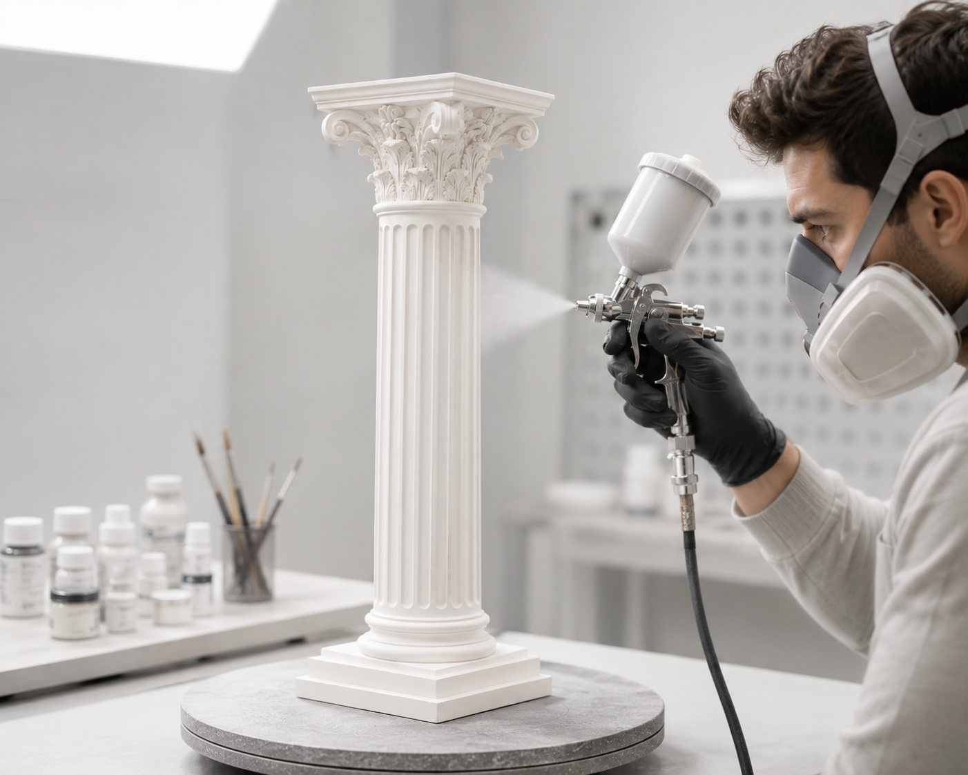 Painting and post-processing of 3D prints in Dubai — real finishing work by Orbit3D